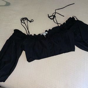 Off the shoulder detail crop top